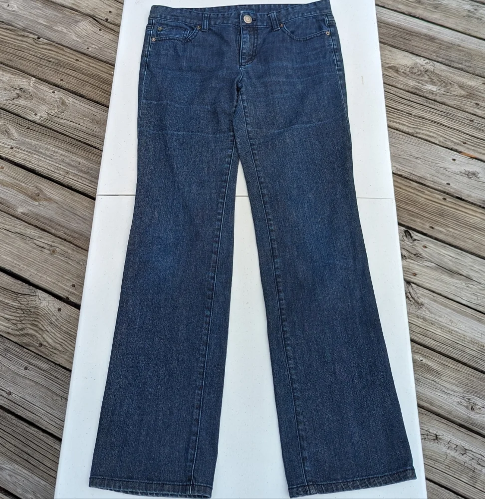 Ann Taylor Straight Leg Jeans - Dark Blue Denim